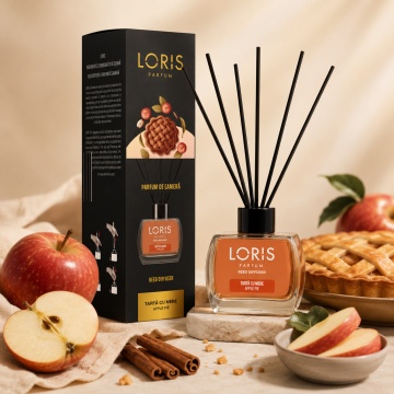 Odorizant de Cameră cu Bețișoare Parfumate Loris Parfum Tartă cu Mere, 120 ml, Esență Apple Pie, Miros Cald și Persistent - Img 3