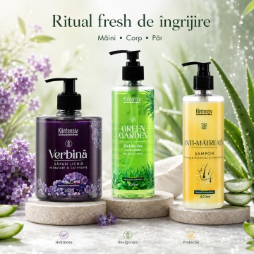 Pachet ingrijire completa Klintensiv – sapun lichid Verbina 500 ml, 500 ml + 400 ml - Img 3