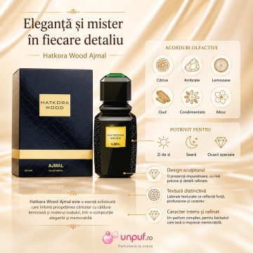 Parfum Arăbesc Ajmal Hatkora Wood 100 ml, Damă, edp - Img 3