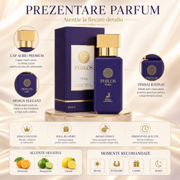 Parfum Arăbesc Alhambra Philos Pura 30 ml, Apă de Parfum Unisex, Damă și Bărbat, Maison Alhambra, Inspirat Erba Pura, Aromă Oriental Modernă Citric Fructată cu Note Fructate, Bergamotă, Condimente, Iasomie, Trandafir, Note Lemnoase, Cedru, Ambră, Mosc și - Img 3