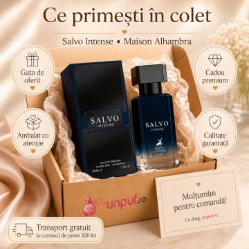 Parfum Arăbesc Alhambra Salvo Intense 30 ml, Apă de Parfum Bărbați, Maison Alhambra, Inspirat Sauvage, Aromă Aromatic Proaspătă Fresh cu Note Citrice, Bergamotă, Piper, Patchouli, Geranium, Lavandă, Ambroxan, Cedru și Labdanum - Img 4