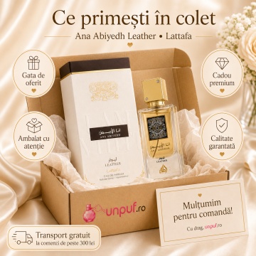 Parfum Arăbesc Ana Abiyedh Leather Lattafa 60 ml, Apă de Parfum Unisex, Damă și Bărbat, Inspirat Irish Leather Memo Paris, Aromă Pielărie Lemnos Condimentată cu Boabe de Ienupăr, Cardamom, Piper Roz, Zmeură, Ghimbir, Stânjenel, Trandafir, Ambră și Mosc Al - Img 4