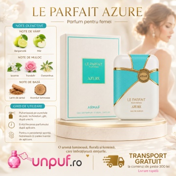 Parfum Arăbesc Armaf Le Parfait Azure Pour Femme 100 ml, Apă de Parfum Damă, Aromă Acvatică Proaspătă, Florală, Luminoasă și Rafinată - Img 9