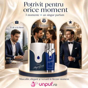 Parfum Arăbesc Armaf Magnificent Blue Pour Homme 100 ml, Apă de Parfum Bărbat, Aromă Acvatică Proaspătă, Masculină și Elegantă, Inspirată de Pure XS - Img 6