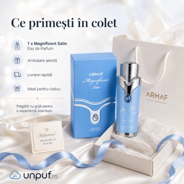 Parfum Arăbesc Armaf Magnificent Satin Pour Homme 100 ml, Apă de Parfum Unisex Damă și Bărbat, Aromă Florală Citrică Lemnoasă Inspirată de My Way - Img 8