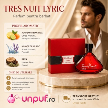 Parfum Arăbesc Armaf Tres Nuit Lyric 100 ml, Apă de Parfum Bărbat, Aromă Aromatic Verde, Fresh, Acvatică și Elegantă, Inspirată de Gio Profondo - Img 9