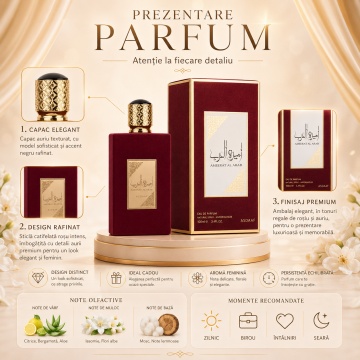 Parfum Arăbesc Asdaaf Ameerat Al Arab 100 ml, Apă de Parfum Damă, Aromă Oriental Florală cu Măr, Portocală, Struguri, Iasomie, Trandafir, Mosc Alb, Ambră și Tonka - Img 3