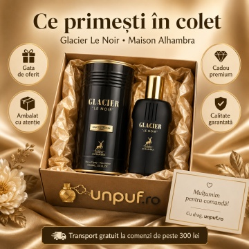 Parfum Arăbesc Bărbat Glacier Le Noir Maison Alhambra 100 ml, Apă de Parfum, Inspirat de Le Male Le Parfum Jean Paul Gaultier, Aromă Orientală Intensă cu Cardamom, Lavandă, Stânjenel, Iris, Vanilie, Note Lemnoase, Note Orientale și Accente Pudrate - Img 4