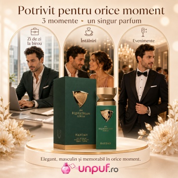 Parfum Arăbesc Bărbat Haydan An Equestrian Series French Avenue 100 ml, Apă de Parfum, Inspirat de Haltane Parfums de Marly, Aromă Lemnos Ambrată Nobilă cu Bergamotă, Lavandă, Șofran, Cedru, Condimente, Trandafir, Oud, Ambră, Lemn de Santal și Mosc - Img 6