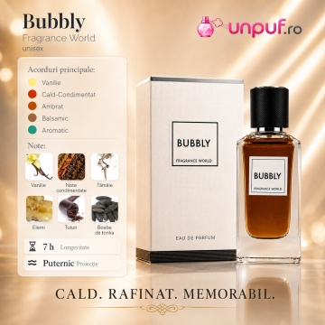 Parfum Arăbesc Bubbly Fragrance World 100 ml, Apă de Parfum Unisex, Damă și Bărbat, Aromă Fructat Spumant Florală cu Citrice, Pară, Șampanie, Fructe Roșii, Bujor, Iasomie, Ambră Fină, Mosc Alb și Vanilie - Img 10