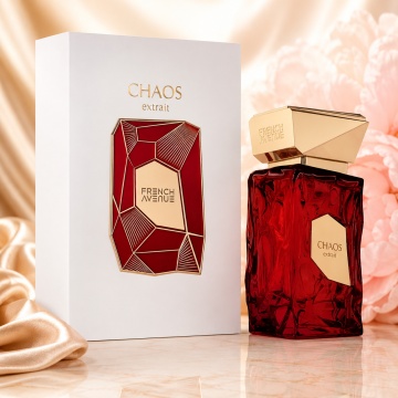 Parfum Arăbesc Chaos French Avenue 100 ml, Extract de Parfum Unisex, Damă și Bărbat, Inspirat Kirsch Headspace, Aromă Aromatic Orientală Fructat Pieloasă cu Cireșe, Fructe Roșii, Iris, Piele, Accente Pudrate, Vanilie, Tonuri Fumurii, Note Pământii, Cedru,