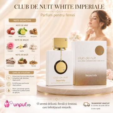 Parfum Arăbesc Club De Nuit Imperiale White Armaf 105 ml, Apă de Parfum Damă, Aromă Florală, Elegantă, Pudrată și Feminină, Inspirată de Delina Parfums de Marly - Img 9
