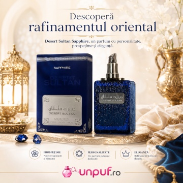 Parfum Arăbesc Desert Sultan Sapphire Ard Al Zaafaran 100 ml, Apă de Parfum Bărbat, Aromă Oriental Condimentată cu Bergamotă, Cardamom, Șofran, Tămâie, Trandafir, Oud, Ambră, Santal și Mosc - Img 10