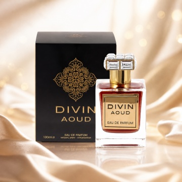 Parfum Arăbesc Divin Aoud Eau de Parfum 100 ml, Unisex Damă și Bărbat, Aromă Orientală cu Oud, Condimente, Trandafir, Șofran, Tămâie, Mosc și Piele, Inspirată de Amber Oud Roja