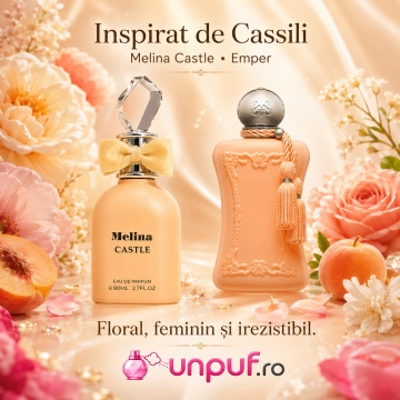 Parfum Arăbesc Emper Melina Castle 80 ml, Apă de Parfum Damă, Inspirat Cassili, Aromă Aromatic Orientală Feminină cu Citrice, Condimente, Note Proaspete, Flori Albe, Lavandă, Note Calde, Lemn de Cedru, Ambră și Mosc - Img 8