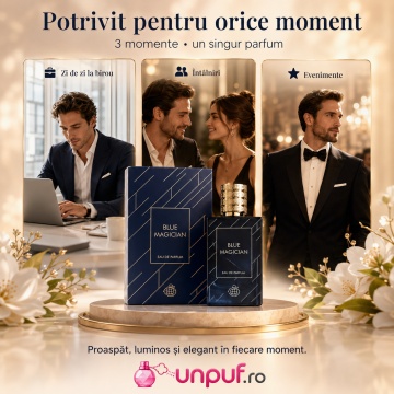 Parfum Arăbesc Fragrance World Blue Magician 100 ml, Apă de Parfum Unisex, Damă și Bărbat, Aromă Acvatic Proaspătă cu Note Marine, Bergamotă, Grepfrut, Lavandă, Note Ozonice, Salvie, Cedru, Ambroxan și Mosc - Img 6
