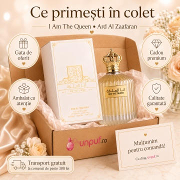 Parfum Arăbesc I Am The Queen Ard Al Zaafaran 100 ml, Apă de Parfum Damă, Inspirat Erba Pura Xerjoff, Aromă Floral Fructat Gurmand cu Bergamotă, Portocală, Pară, Vanilie, Ambră și Mosc - Img 4