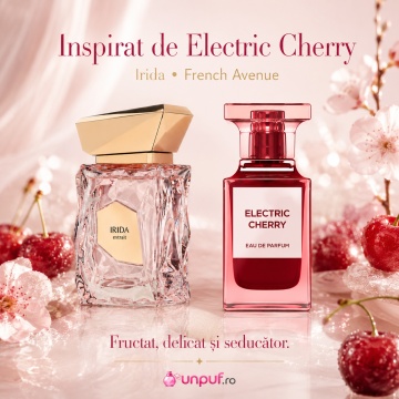 Parfum Arăbesc Irida French Avenue 100 ml, Apă de Parfum Damă, Inspirat Electric Cherry, Aromă Floral Fructată cu Cireșe, Note Dulci, Citrice, Condimente, Flori Albe, Lavandă, Mosc, Note Pudrate, Lemn de Cedru și Ambră - Img 8