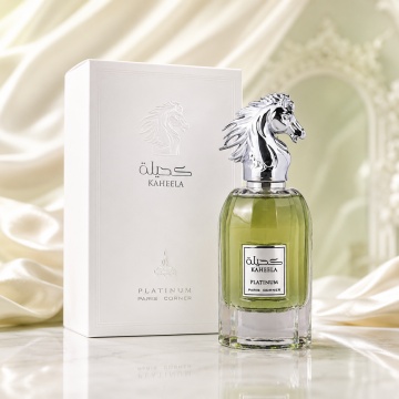 Parfum Arăbesc Kaheela Platinum Paris Corner 85 ml, Apă de Parfum Bărbat, Aromă Oriental Lemnoasă, Fresh, Verde, Condimentată și Seducătoare, Inspirată de Le Beau Le Parfum