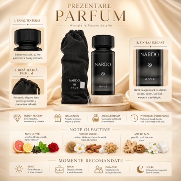 Parfum Arăbesc Lattafa Nardo Black EDP 100 ml Unisex, Inspirat Egoiste Platinum, Aromă Oriental Lemnoasă cu Grapefruit, Lămâie, Mentă, Piper, Trandafir, Vetiver, Mosc Alb, Tămâie și Lemn de Santal - Img 3