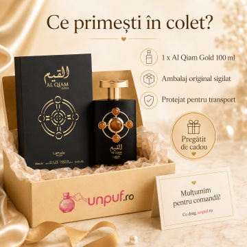 Parfum Arăbesc Lattafa Pride Al Qiam Gold EDP 100 ml Unisex, Inspirat Ombre Nomade, Aromă Orientală cu Șofran, Zmeură, Oud, Chihlimbar, Piele, Paciuli, Vetiver și Lemn de Guaiac - Img 4