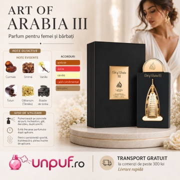 Parfum Arăbesc Lattafa Pride Art of Arabia III 100 ml, Apă de Parfum Unisex, Aromă Orientală cu Tămâie, Curmale, Vanilie, Tutun și Tonka - Img 5