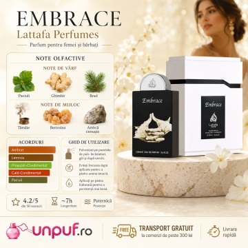 Parfum Arăbesc Lattafa Pride Embrace 100 ml, Apă de Parfum Unisex, Aromă Fresh Orientală cu Artemisia, Bergamotă, Ghimbir, Benzoin, Chihlimbar și Tămâie - Img 5