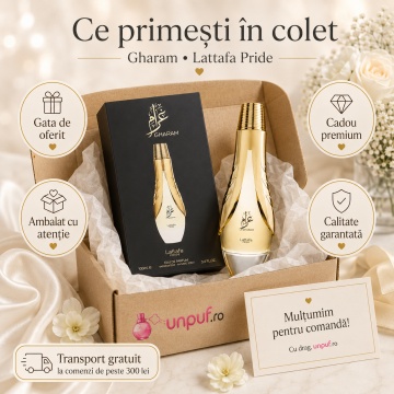Parfum Arăbesc Lattafa Pride Gharam 100 ml, Apă de Parfum Unisex, Aromă Oriental Florală cu Pară, Ananas, Iasomie, Gardenie și Praline - Img 4