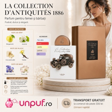 Parfum Arăbesc Lattafa Pride La Collection Car 1886 100 ml, Apă de Parfum Unisex, Aromă Pudrată Elegantă cu Măr, Trandafir, Vanilie, Tonka, Iris și Cedru Meta title - Img 4