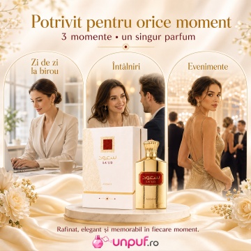 Parfum Arăbesc Lattafa Saud EDP 100 ml Unisex, Inspirat Oud Maracuja, Aromă Orientală cu Mandarină, Bergamotă, Portocale, Oud, Mosc, Lemn, Iasomie și Trandafir - Img 6