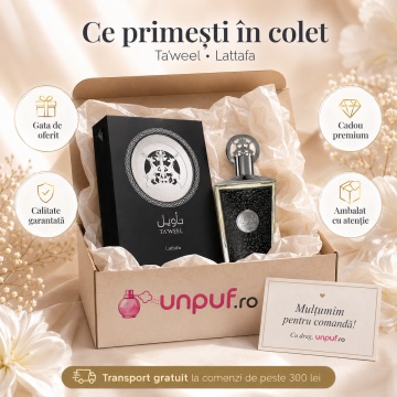 Parfum Arăbesc Lattafa Taweel 100 ml, Apă de Parfum Unisex, Aromă Fresh Aromatică cu Bergamotă, Ghimbir, Ienupăr, Lavandă, Ambroxan și Vetiver - Img 4
