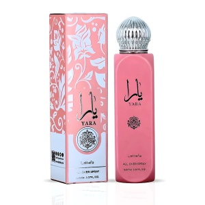 Parfum Arăbesc Lattafa Yara All Over Spray 150 ml, Spray Parfumat Damă pentru Corp și Păr, Aromă Fresh Florală cu Heliotrop, Orhidee, Mandarină, Mosc, Santal, Vanilie și Fructe Tropicale - Img 11