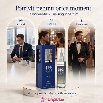 Parfum Arăbesc Le Chameau Big Ben London Azul EDP 85 ml Unisex, Aromă Aromatic Orientală cu Citrice, Condimente, Lavandă, Flori Albe, Cedru, Ambră și Mosc - Img 6