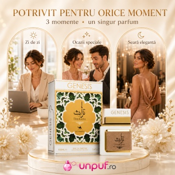Parfum Arăbesc Le Chameau Genesis Thurath EDP 100 ml Damă, Inspirat Madawi Arabian Oud, Aromă Fructată și Moscată cu Piersică, Flori de Măr, Floare de Ananas, Mosc, Trandafir Sălbatic și Patchouli - Img 6