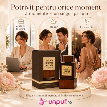 Parfum Arăbesc Milestone Brown Leather EDP 100 ml Unisex, Inspirat Tuscan Leather, Aromă Piele Lemnoasă cu Cardamom, Piper, Șofran, Piele, Lemn Cald, Trandafir, Paciuli, Ambră și Mosc - Img 6