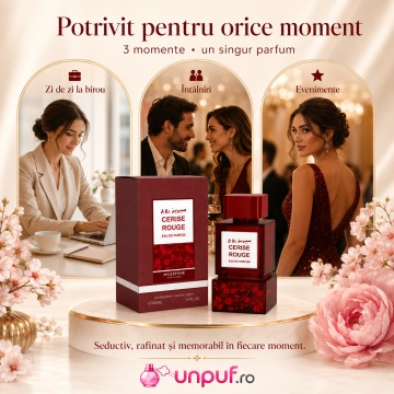 Parfum Arăbesc Milestone Cerise Rouge EDP 100 ml Unisex, Inspirat Lost Cherry, Aromă Fructat Gurmandă cu Cireșe, Fructe Roșii, Migdale Amare, Lichior de Cireșe, Iasomie, Trandafir, Tonka, Lemn Dulce, Mosc și Vanilie - Img 6