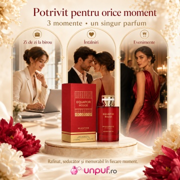 Parfum Arăbesc Milestone Equator Rouge EDP 100 ml Unisex, Inspirat So Scandal!, Aromă Oriental Ambrată cu Citrice, Iasomie, Șofran, Cedru, Ambră, Note Dulci, Ambroxan, Mosc și Rășini - Img 6