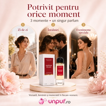 Parfum Arăbesc Milestone Safran Rouge EDP 100 ml Damă, Inspirat Baccarat Rouge 540 Extrait, Aromă Oriental Ambrată cu Citrice, Iasomie, Șofran, Cedru, Ambră, Note Dulci, Ambroxan, Mosc și Rășini - Img 6