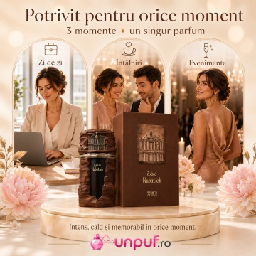 Parfum Arăbesc Nabatieh French Avenue EDP 90 ml Unisex, Inspirat Shem, Aromă Oriental Condimentat Lemnoasă cu Bergamotă, Piper Roz, Șofran, Condimente Calde, Tămâie, Trandafir, Oud, Patchouli, Ambră și Mosc - Img 6