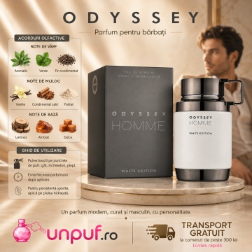 Parfum Arăbesc Odyssey Homme White Edition Armaf 100 ml, Apă de Parfum Bărbați, Aromă Oriental Fougère, Inspirat Because It’s You - Img 9