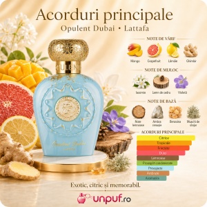 Parfum Arăbesc Opulent Dubai Lattafa 100 ml, Apă de Parfum Unisex pentru Damă și Bărbat, aromă citrică tropicală - Img 6
