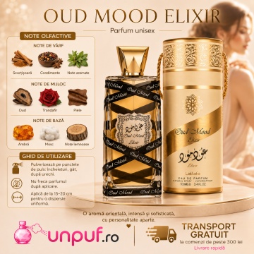 Parfum Arăbesc Oud Mood Gold Lattafa EDP 100 ml Unisex, Inspirat Oud Bouquet Lancome, Aromă Oriental Lemnoasă cu Pimento, Trandafir, Șofran, Caramel, Paciuli, Oud, Ambră, Lemn Uscat și Vanilie - Img 9