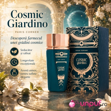 Parfum Arăbesc Paris Corner Cosmic Giardino 100 ml, Apă de Parfum Bărbați, Aromă Oriental Lemnoasă, Fresh, Verde și Elegantă - Img 9