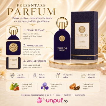 Parfum Arăbesc Philos Centro Maison Alhambra EDP 100 ml Unisex, Inspirat Accento Xerjoff, Aromă Chypre Florală cu Ananas, Zambilă, Piper Roz, Iasomie, Stânjenel, Ambră, Mosc, Paciuli, Vanilie și Vetiver - Img 3