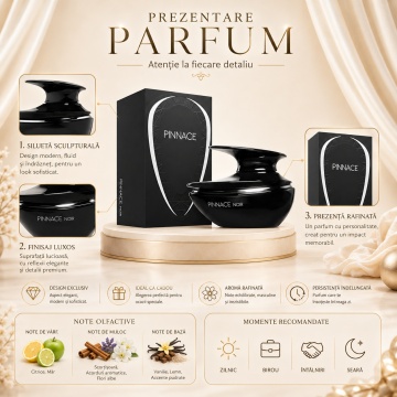 Parfum Arăbesc Pinnace Noir French Avenue 100 ml, Apă de Parfum Unisex, Damă și Bărbat, Inspirat Bottled Intense Boss, Aromă Lemnoasă Condimentată și Aromatic Orientală cu Citrice, Măr, Scorțișoară, Acorduri Aromatice, Flori Albe, Vanilie, Lemn, Accente P - Img 3