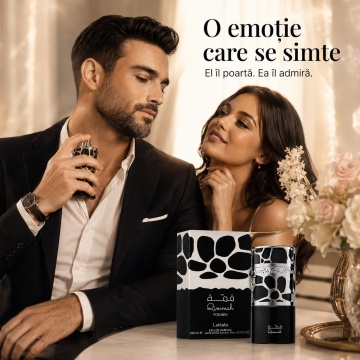 Parfum Arăbesc Qimmah For Men Lattafa 100 ml, Apă de Parfum Bărbat, Aromă Orientală cu Ambră, Cedru, Oud, Lavandă, Lemn de Santal, Rășină, Rozmarin, Paciuli și Vetiver - Img 5