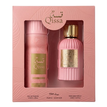 Parfum Arăbesc Qissa Pink Eau de Parfum 100 ml + Deodorant Spray 200 ml, Paris Corner, Apă de Parfum , Unisex, Damă, Bărbat
