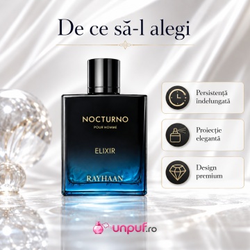 Parfum Arăbesc Rayhaan Nocturno Men EDP 100 ml Bărbat, Aromă Aromatic Lemnoasă cu Grapefruit, Bergamotă, Piper, Geranium, Lavandă, Salvie, Ambră, Cedru, Mosc și Vetiver - Img 8