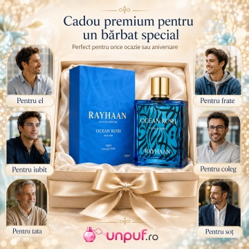 Parfum Arăbesc Rayhaan Ocean Rush Men EDP 100 ml Bărbat, Inspirat Light Blue Eau Intense, Aromă Acvatic Proaspătă cu Note Marine, Bergamotă, Grepfrut, Lavandă, Note Ozonice, Salvie, Cedru, Ambroxan și Mosc - Img 8