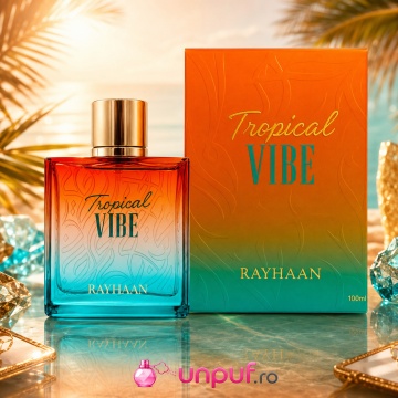 Parfum Arăbesc Rayhaan Tropical Vibe EDP 100 ml pentru Bărbați, Aromă Caldă Tropicală, Vanilată și Ambrată